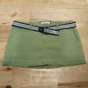 A&F Distressed Stretch Twill Mini Skirt